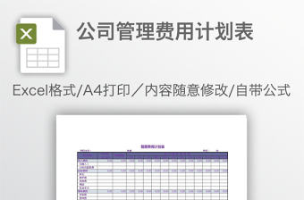 公司管理费用计划表