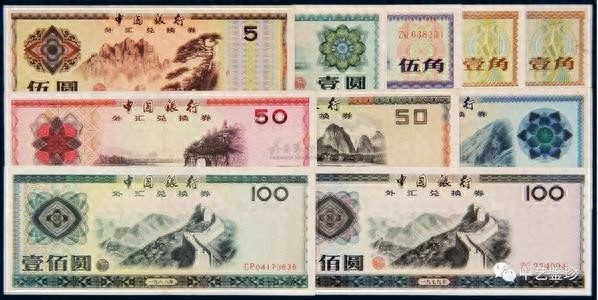 中国银行外汇兑换券 历史背景 特征收藏价值_外汇额度 价格双轨制_外汇券 流通使用规定 版本区分收藏价值